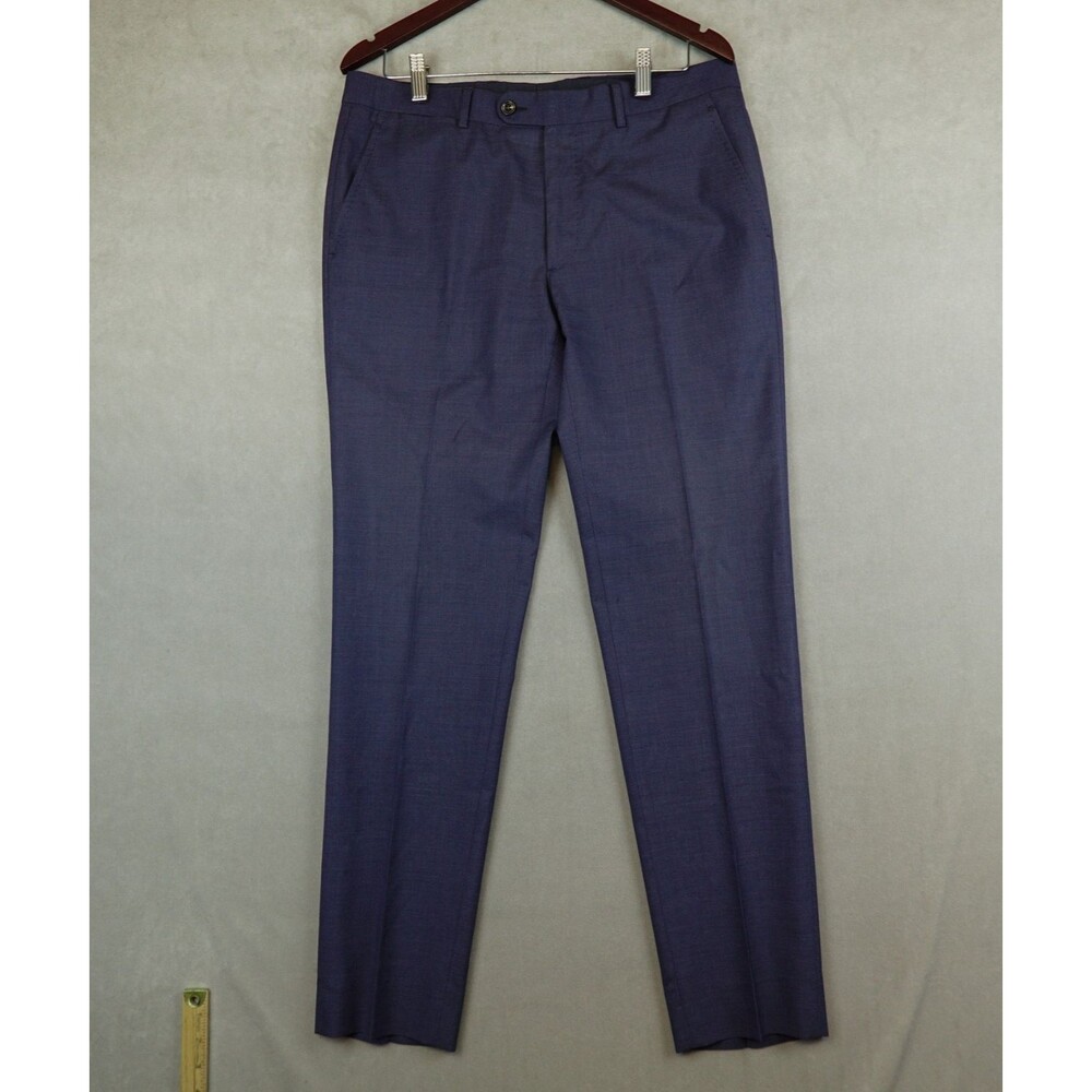 Carolina Herrera Virgin Wool Trousers Mens Size 40 Slim Blue Dress Pants